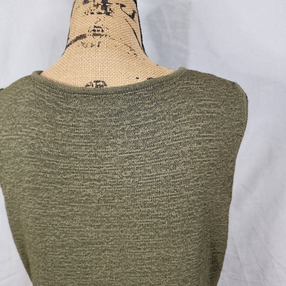 Vintage UNIFORM John Paul Richard Size XL Olive Sleeveless Palm Tree Sweater EUC - Picture 9 of 11